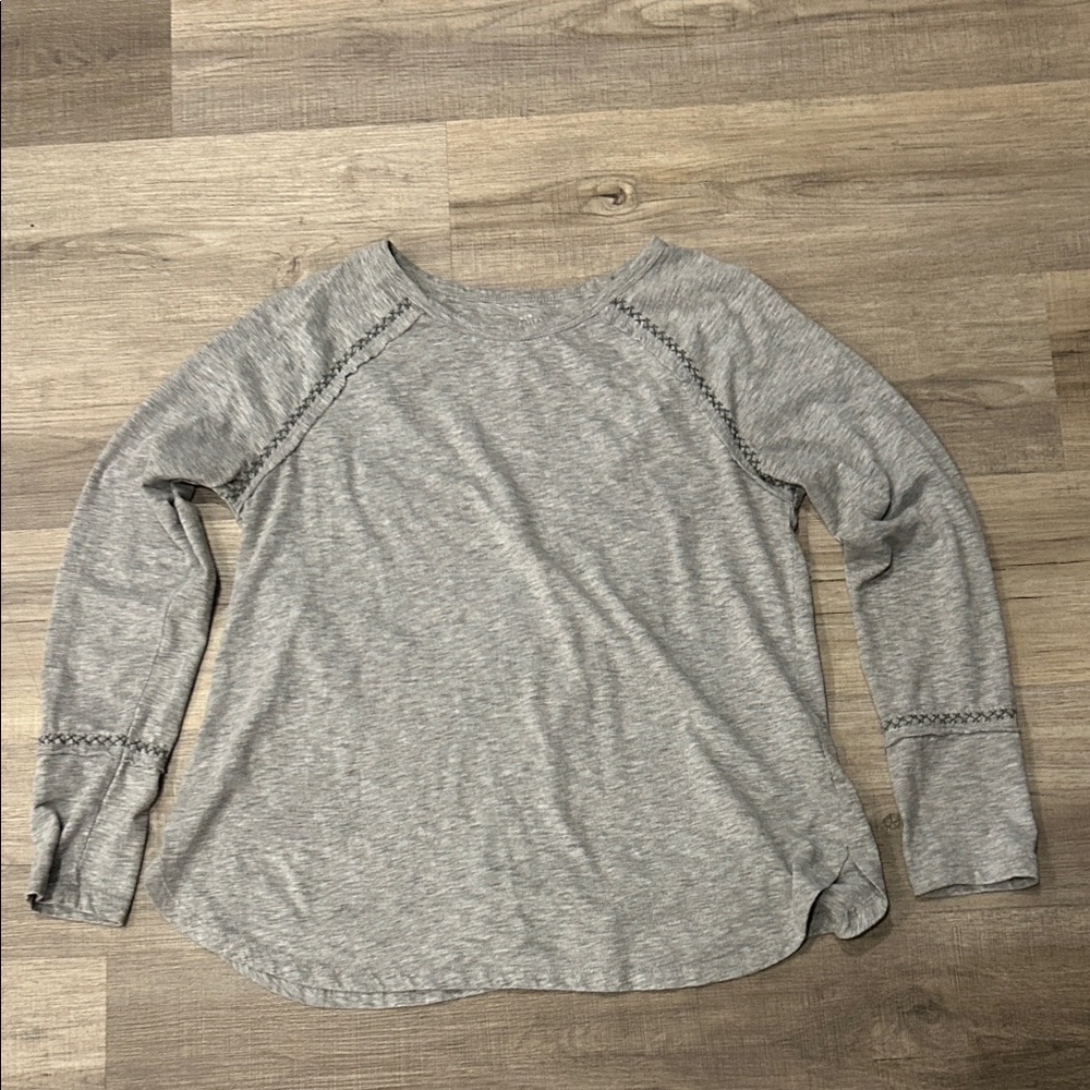 New Directions Heather Gray Long Sleeve Top